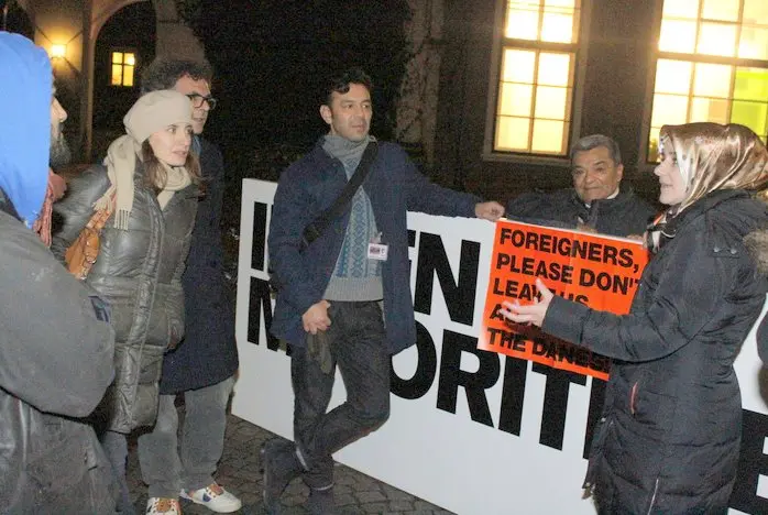 Nermin Duraković, Multiculturalists please deal with the danish racism and leave us foreigners alone, poster detail, Copenhagen, 2018