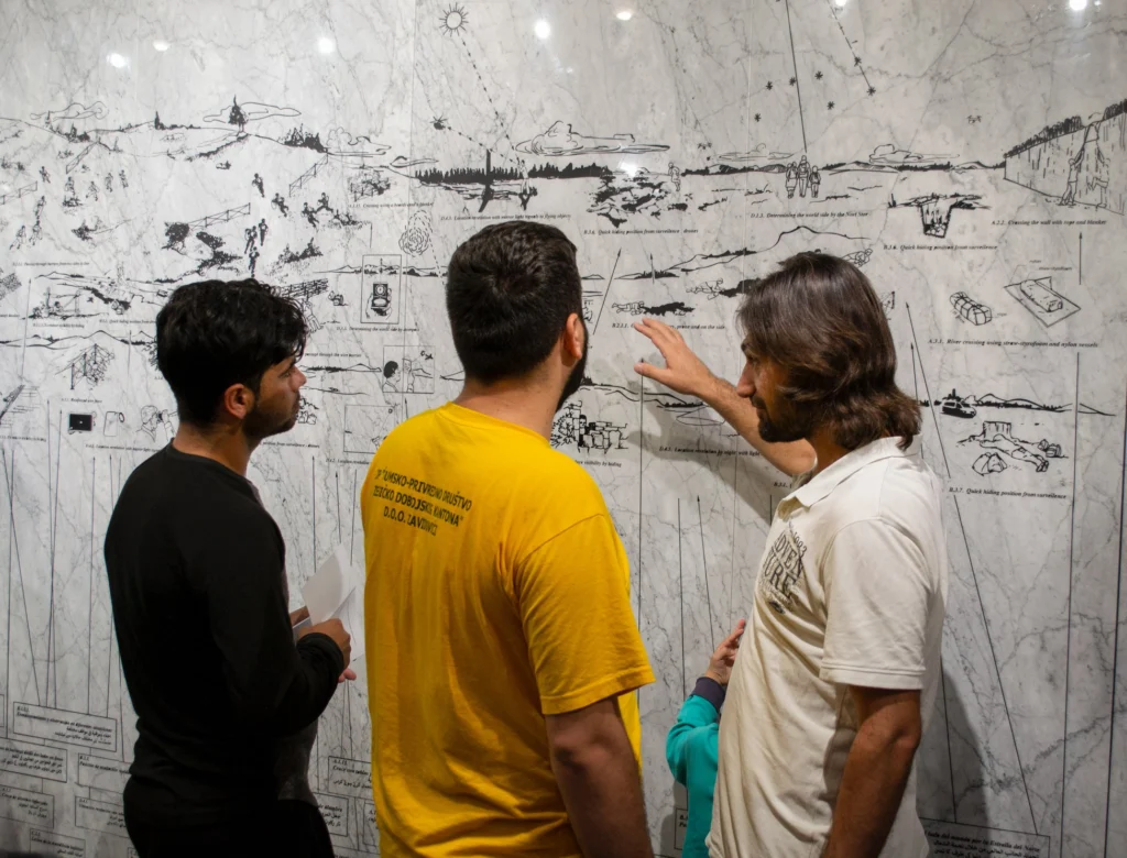 Mladen Miljanović, The Didactic Wall, installation view, Gradska Galerija Bihać, 2019