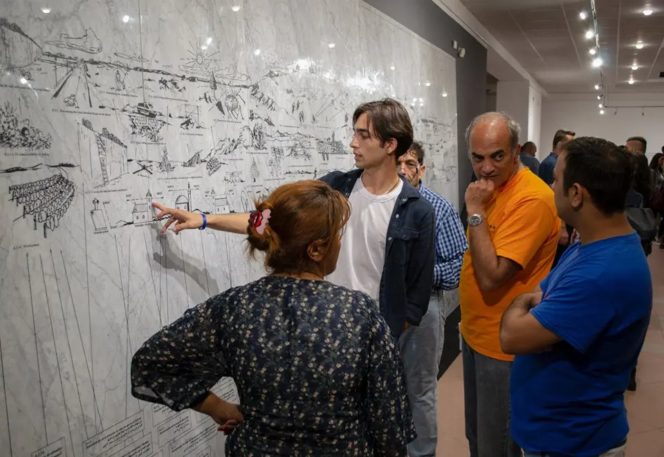 Mladen Miljanović, The Didactic Wall, detail, Gradska Galerija Bihać, 2019. Photos: Gradska Galerija Bihać.