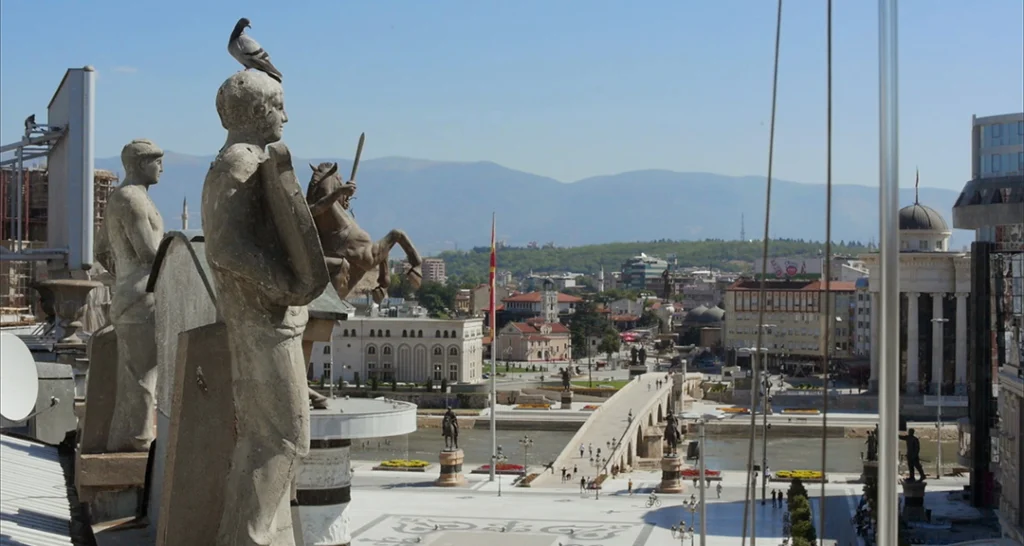 Adnan Softić, Bigger Than Life, video still, Skopje 2014 project