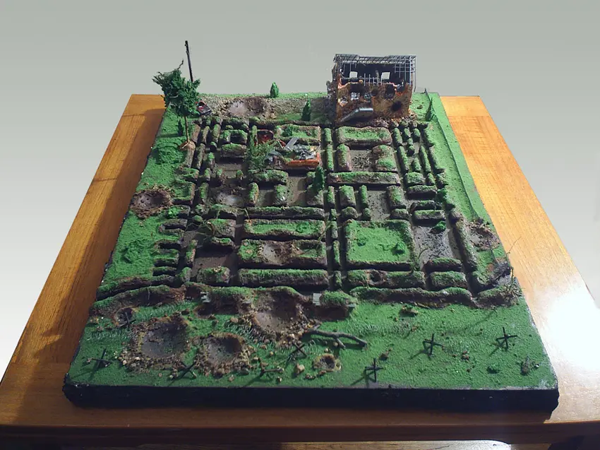 Nebojša Šerić, Broadway Boogie-Woogie, 2006, ready-made sculpture, scale model of trenches dug in the shape of Piet Mondrian's painting